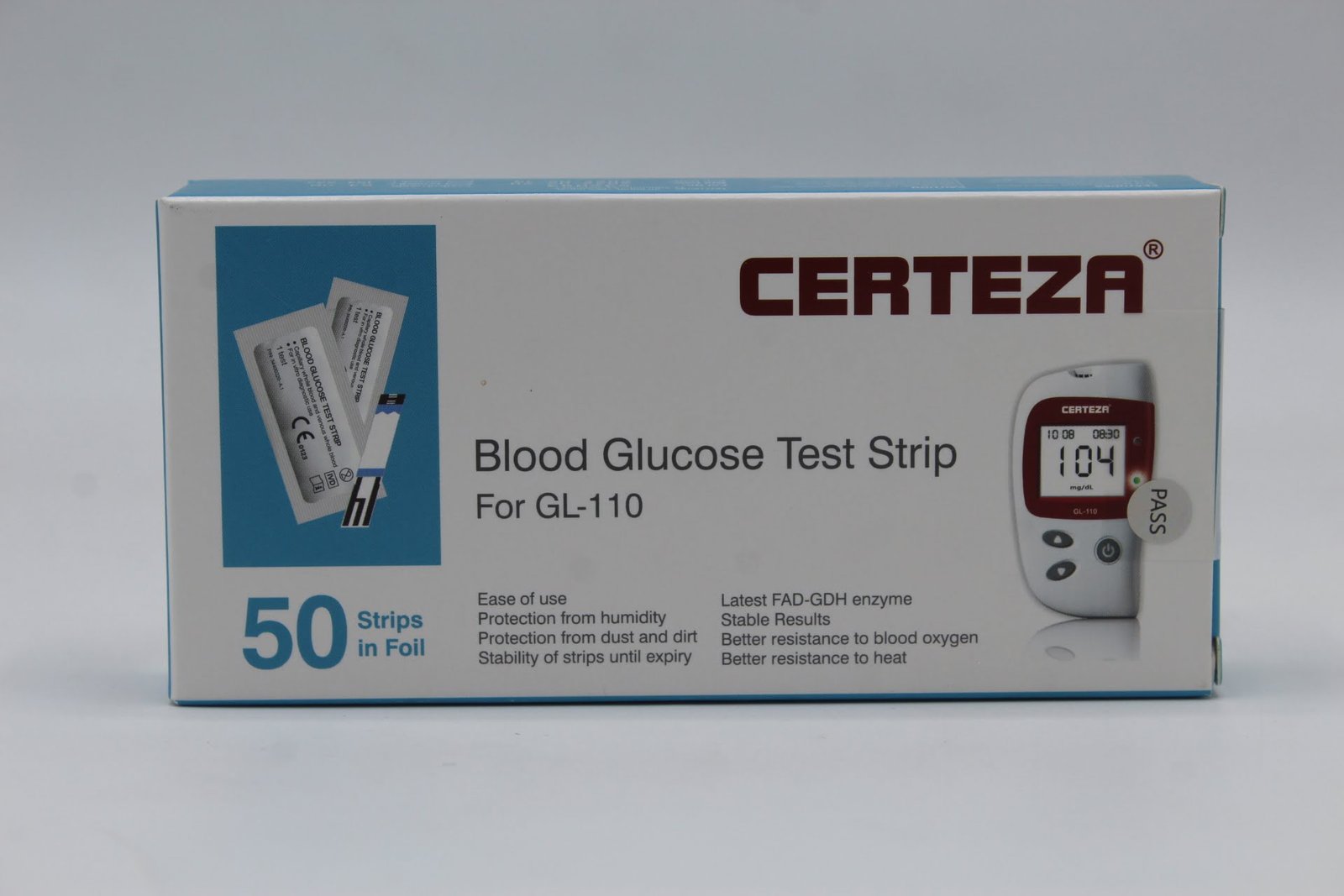 Certeza GL-110 Blood Glucose Test Strips – 50 Strips for Accurate Sugar Monitoring in Pakistan