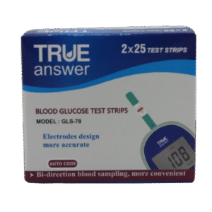TRUE Answer GLS-78 Glucose Test Strips – 50 Count | Compatible with TRUEAnswer Meter | Fast & Accurate Blood Sugar Testing in Pakistan